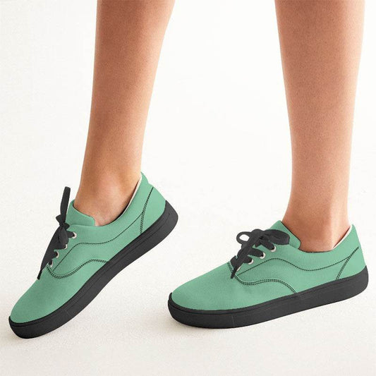 Seafoam Women's Canvas Sneakers (BGG3-ME-LI) - Woman CloseUp