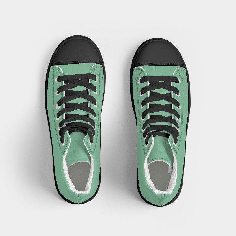 Seafoam Women's High-Top Canvas Sneakers (BGG3-ME-LI) - Top