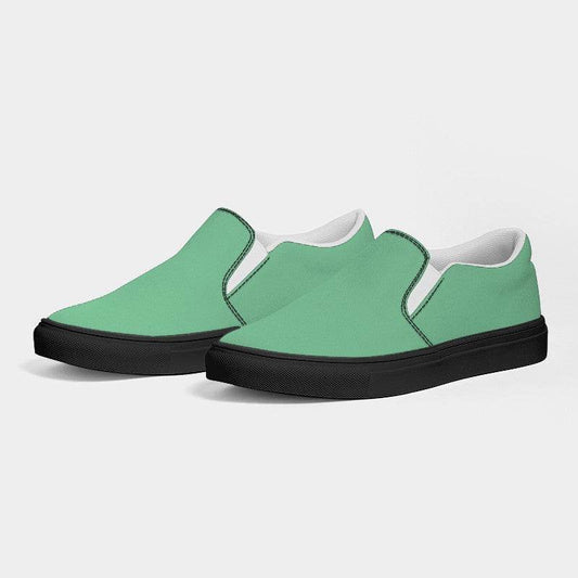 Seafoam Women's Slip-On Canvas Sneakers (BGG3-ME-LI) - Side 3
