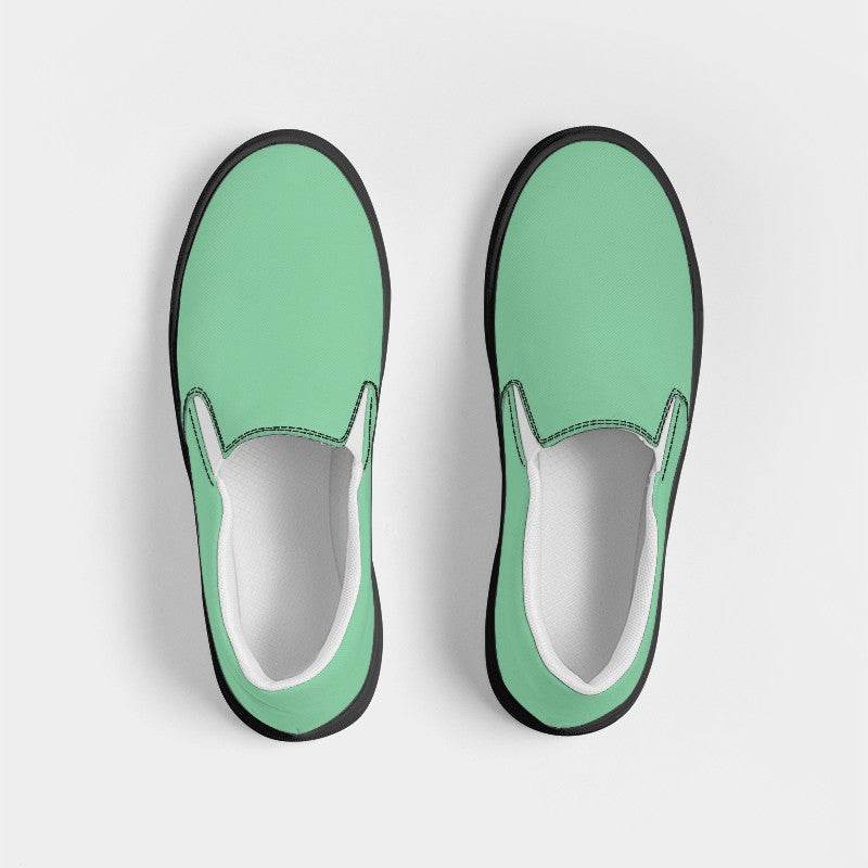 Seafoam Women's Slip-On Canvas Sneakers (BGG3-ME-LI) - Top