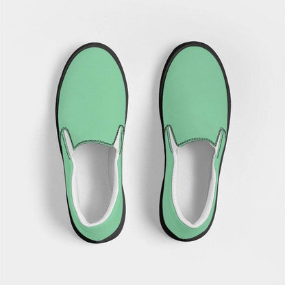 Seafoam Women's Slip-On Canvas Sneakers (BGG3-ME-LI) - Top