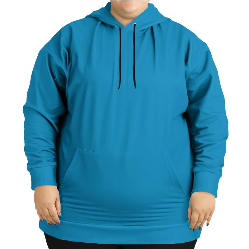 Shaded Cyan Hoodie (C100M0Y0K30) - Woman Front PLUS