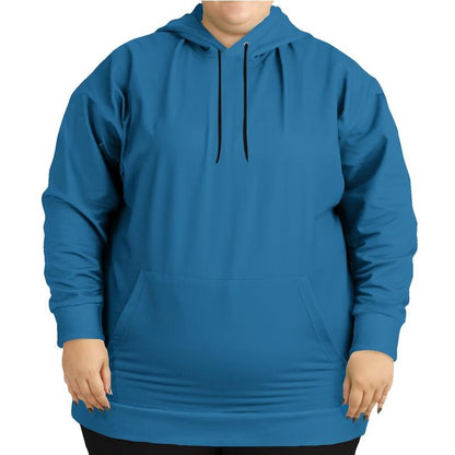 Shaded Midtone Blue Hoodie (C80M40Y0K30) - Woman Front PLUS