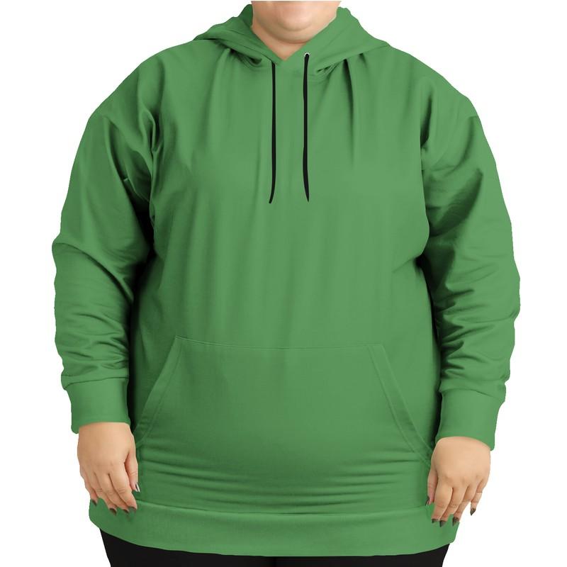 Shaded Midtone Green Hoodie (C60M0Y80K30) - Woman Front PLUS