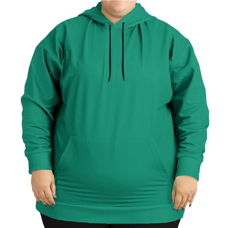 Shaded Midtone Green Hoodie (C80M0Y60K30) - Woman Front PLUS