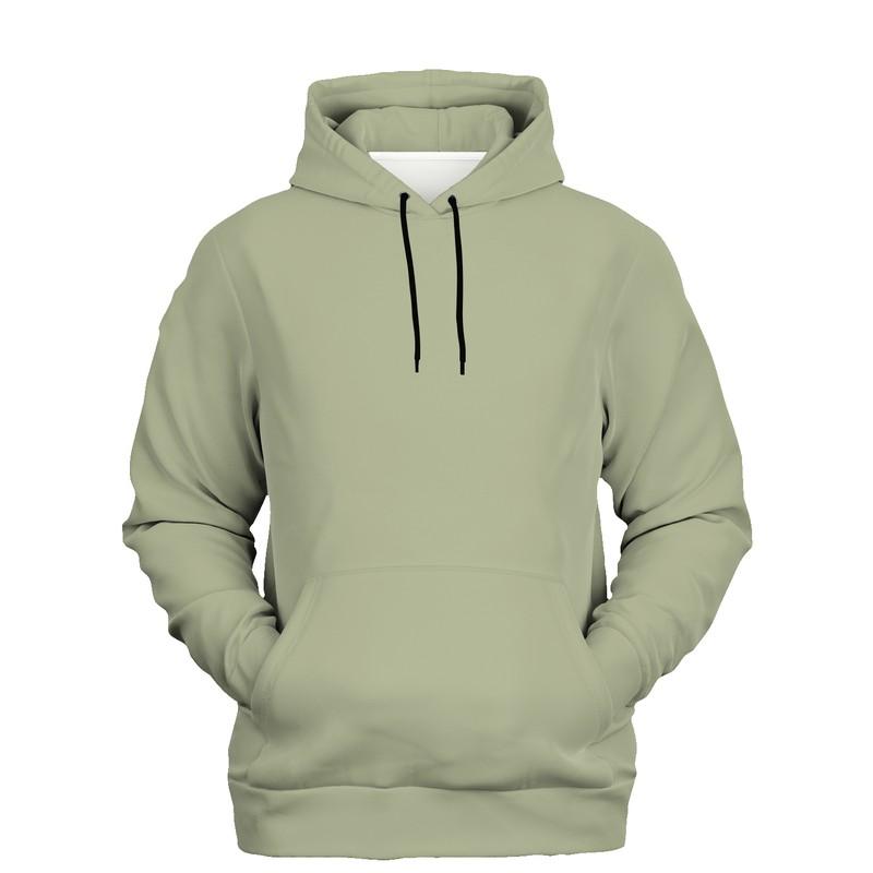 Shaded Pale Pastel Warm Green Gray Hoodie (C8M0Y30K30) - Ghost Front