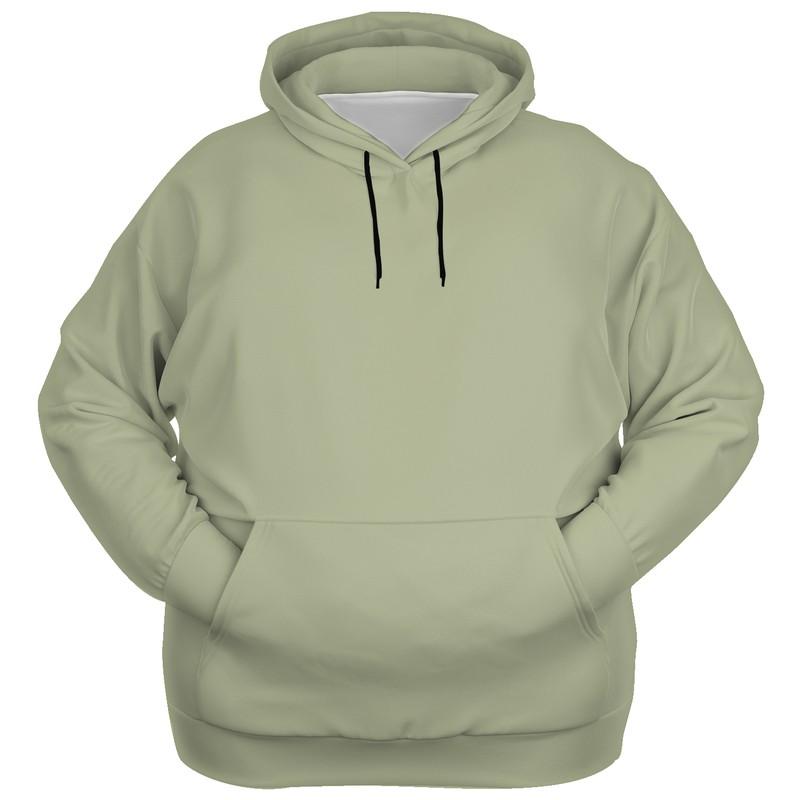 Shaded Pale Pastel Warm Green Gray Hoodie (C8M0Y30K30) - Ghost Front PLUS