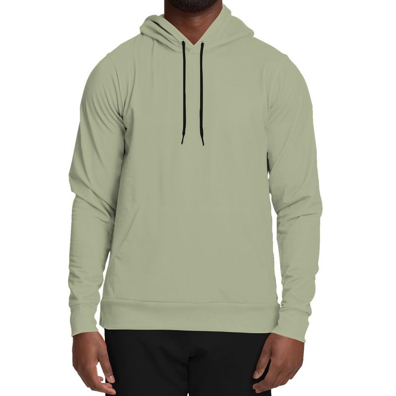 Shaded Pale Pastel Warm Green Gray Hoodie (C8M0Y30K30) - Man Front