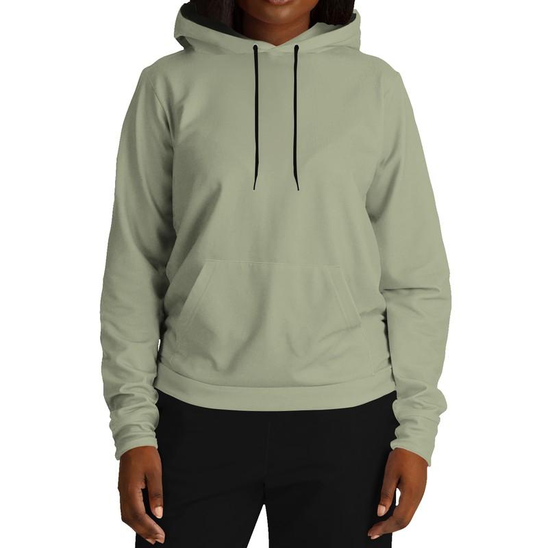 Shaded Pale Pastel Warm Green Gray Hoodie (C8M0Y30K30) - Woman Front