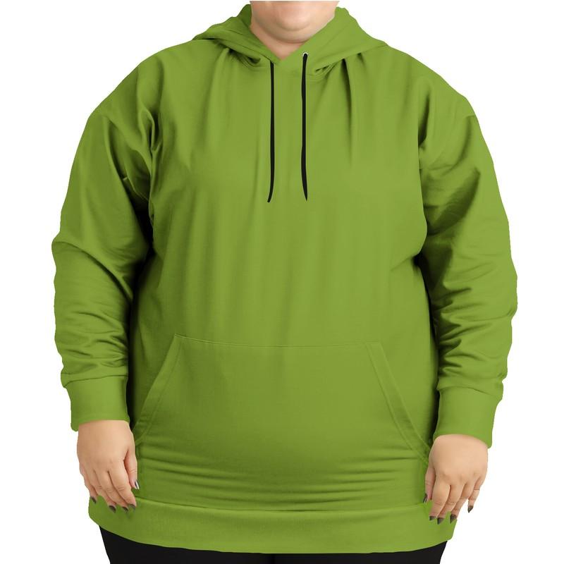 Shaded Warm Green Hoodie (C38M0Y100K30) - Woman Front PLUS