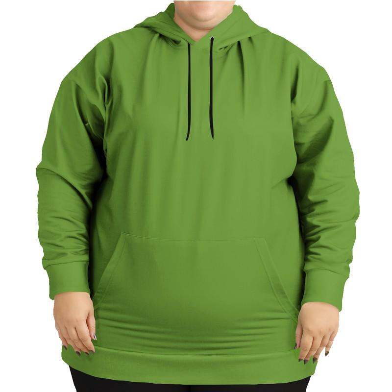 Shaded Warm Green Hoodie (C50M0Y100K30) - Woman Front PLUS