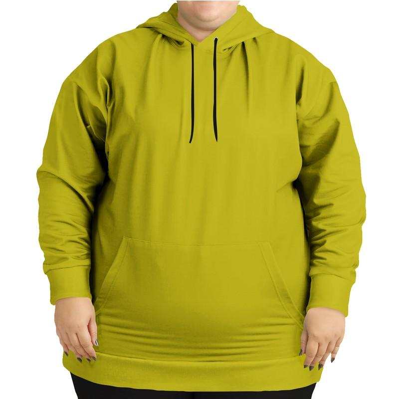 Shaded Yellow Hoodie (C0M0Y100K30) - Woman Front PLUS