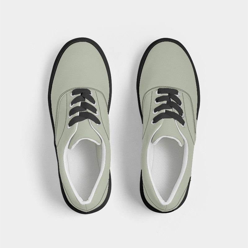 Silver Lace Men's Canvas Sneakers (L-NE-LG) - Top