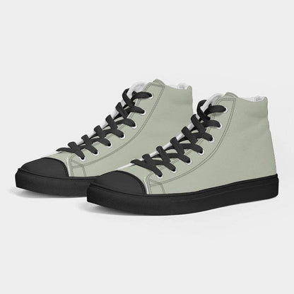 Silver Lace Men's High-Top Canvas Sneakers (L-NE-LG) - Side 3