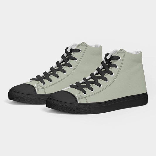 Silver Lace Women's High-Top Canvas Sneakers (L-NE-LG) - Side 3