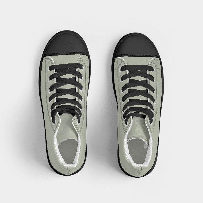 Silver Lace Women's High-Top Canvas Sneakers (L-NE-LG) - Top