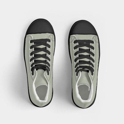 Silver Lace Women's High-Top Canvas Sneakers (L-NE-LG) - Top