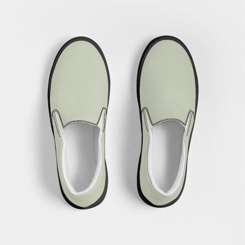 Silver Lace Women's Slip-On Canvas Sneakers (L-NE-LG) - Top
