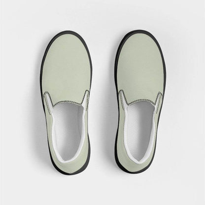Silver Lace Women's Slip-On Canvas Sneakers (L-NE-LG) - Top