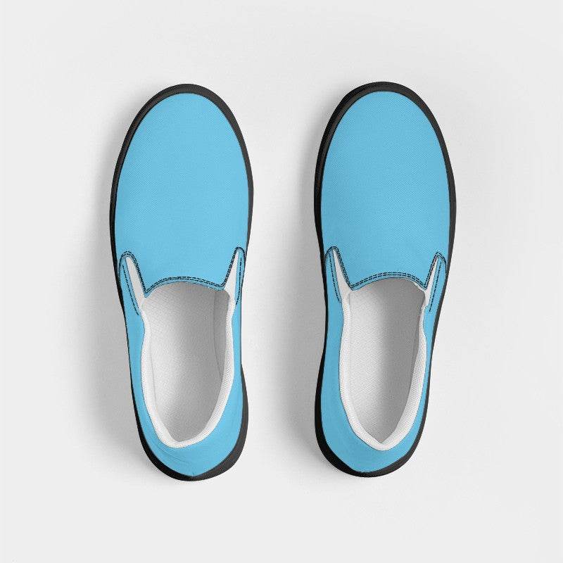 Sky Blue Women's Slip-On Canvas Sneakers (BC2-ME-ML) - Top