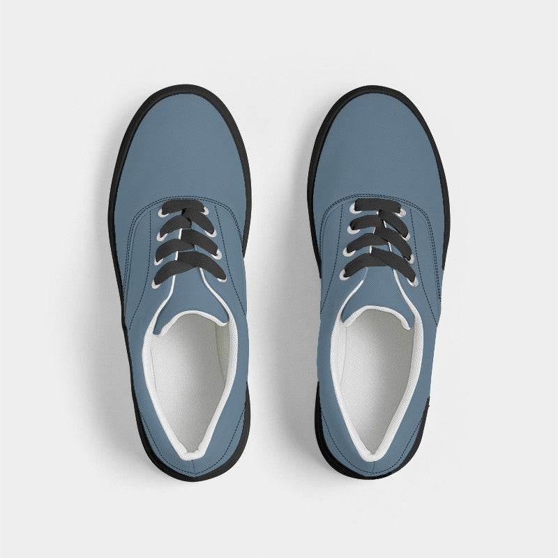 Slate Blue Men's Canvas Sneakers (B-FM-ME) - Top