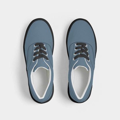 Slate Blue Men's Canvas Sneakers (B-FM-ME) - Top