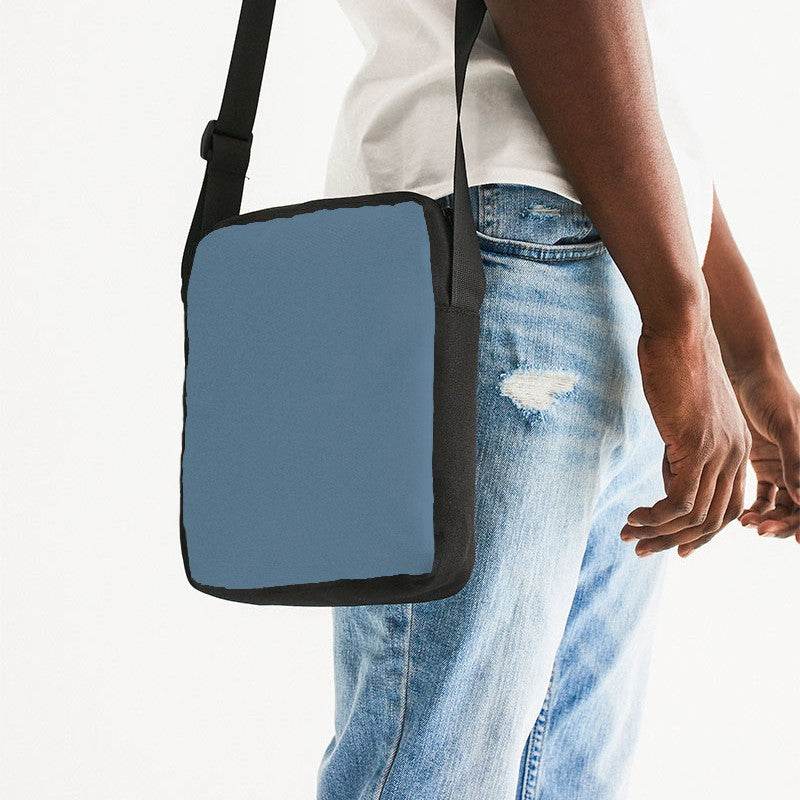 Slate Blue Messenger Pouch (B-FM-ME) - Man Side CloseUp