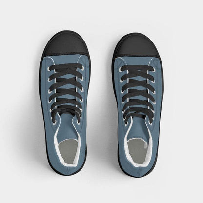 Slate Blue Women's High-Top Canvas Sneakers (B-FM-ME) - Top