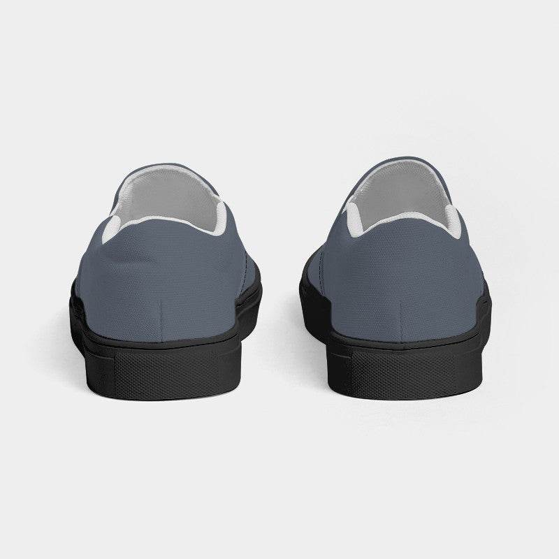 Slate Gray Women's Slip-On Canvas Sneakers (IB2-NE-ME) - Back