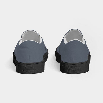 Slate Gray Women's Slip-On Canvas Sneakers (IB2-NE-ME) - Back