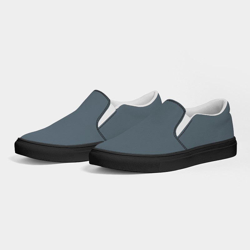 Steel Men's Slip-On Canvas Sneakers (B-NE-ME) - Side 3