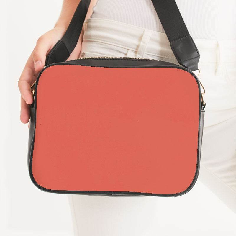 Sunset Orange Crossbody Bag (R-ME-ML) - Woman Front CloseUp