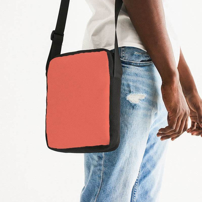 Sunset Orange Messenger Pouch (R-ME-ML) - Man Side CloseUp
