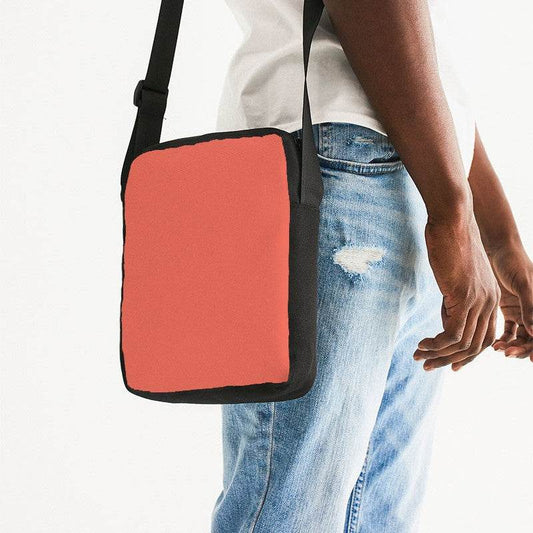 Sunset Orange Messenger Pouch (R-ME-ML) - Man Side CloseUp