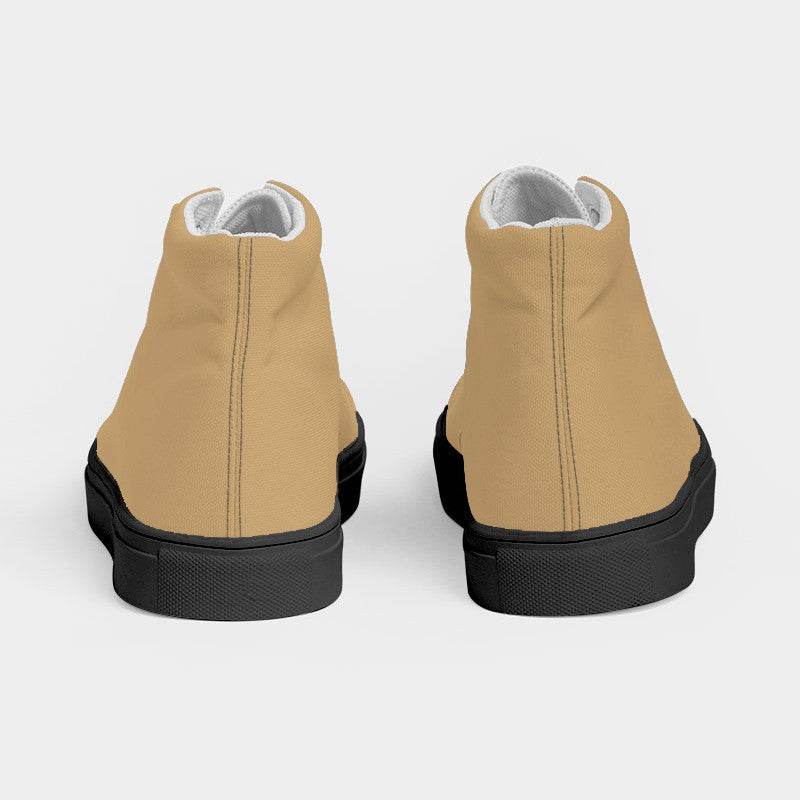 Tan Women's High-Top Canvas Sneakers (YO2-MU-ML) - Back