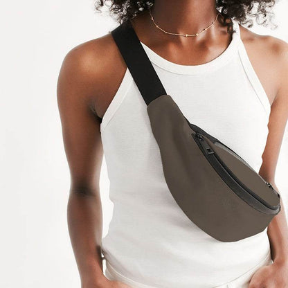 Taupe Belt Bag (O-NE-MD) - Woman Front CloseUp