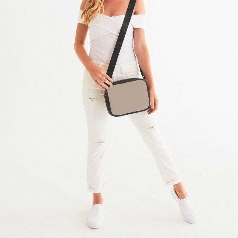 Taupe Gray Crossbody Bag (O-NE-LG) - Woman Front