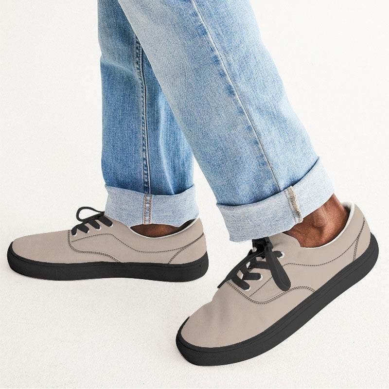 Taupe Gray Men's Canvas Sneakers (O-NE-LG) - Man CloseUp