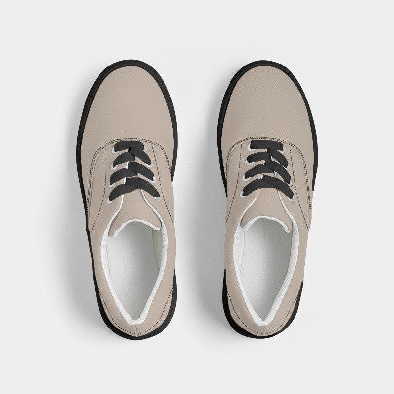 Taupe Gray Men's Canvas Sneakers (O-NE-LG) - Top