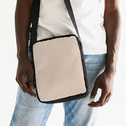 Taupe Gray Messenger Pouch (O-NE-LG) - Man Front CloseUp