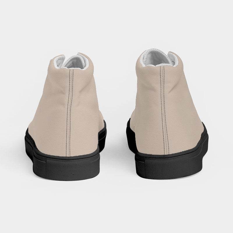 Taupe Gray Women's High-Top Canvas Sneakers (O-NE-LG) - Back