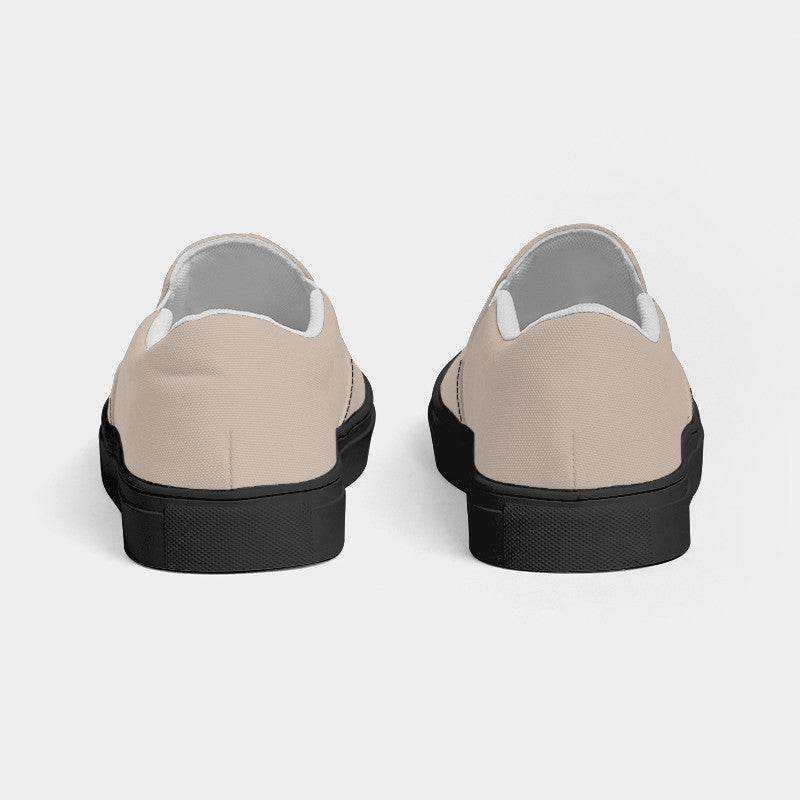 Taupe Gray Women's Slip-On Canvas Sneakers (O-NE-LG) - Back