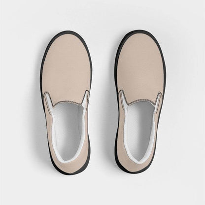 Taupe Gray Women's Slip-On Canvas Sneakers (O-NE-LG) - Top