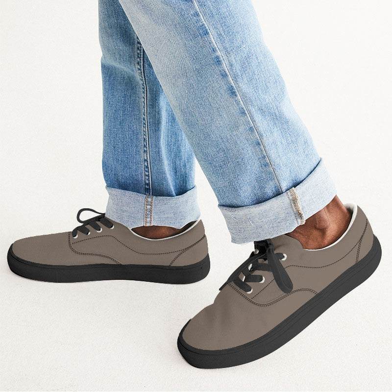 Taupe Haze Men's Canvas Sneakers (O-NE-ME) - Man CloseUp