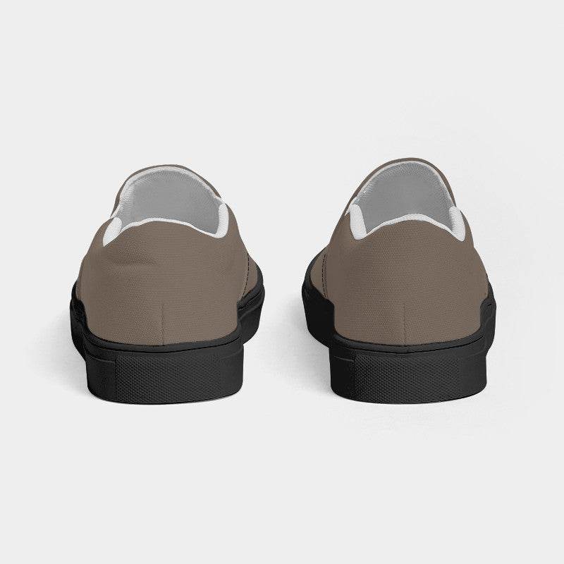 Taupe Haze Women's Slip-On Canvas Sneakers (O-NE-ME) - Back