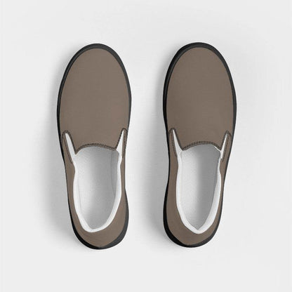 Taupe Haze Women's Slip-On Canvas Sneakers (O-NE-ME) - Top