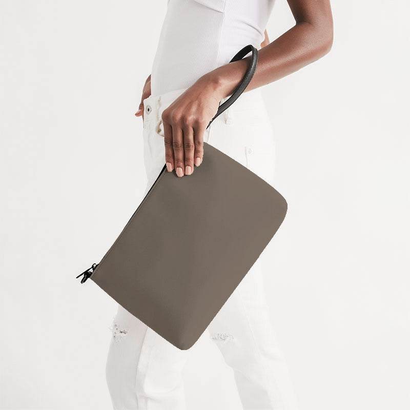 Taupe Haze Zip Pouch (O-NE-ME) - Side Holding