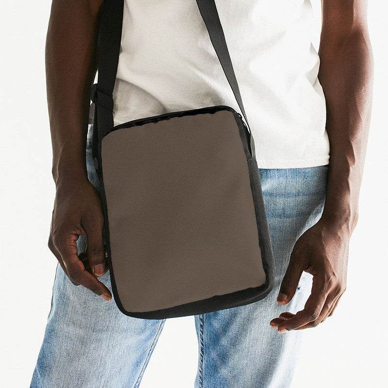 Taupe Messenger Pouch (O-NE-MD) - Man Front CloseUp