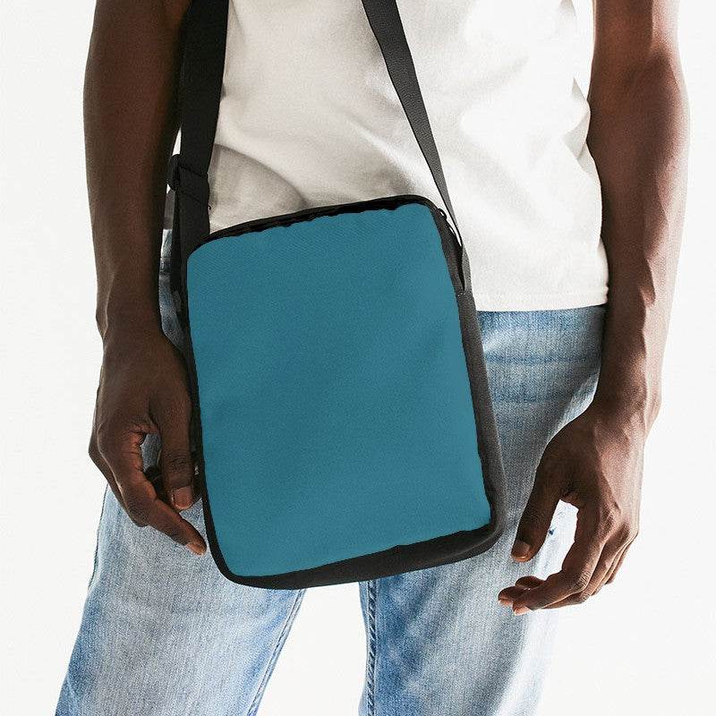 Teal Blue Messenger Pouch (BC3-ME-DE) - Man Front CloseUp