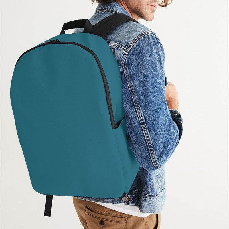 Teal Blue Waterproof Backpack (BC3-ME-DE) - Man CloseUp